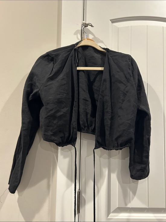 Zara Jackets & Blazers - Zara Black Open-Front Cropped Jacket